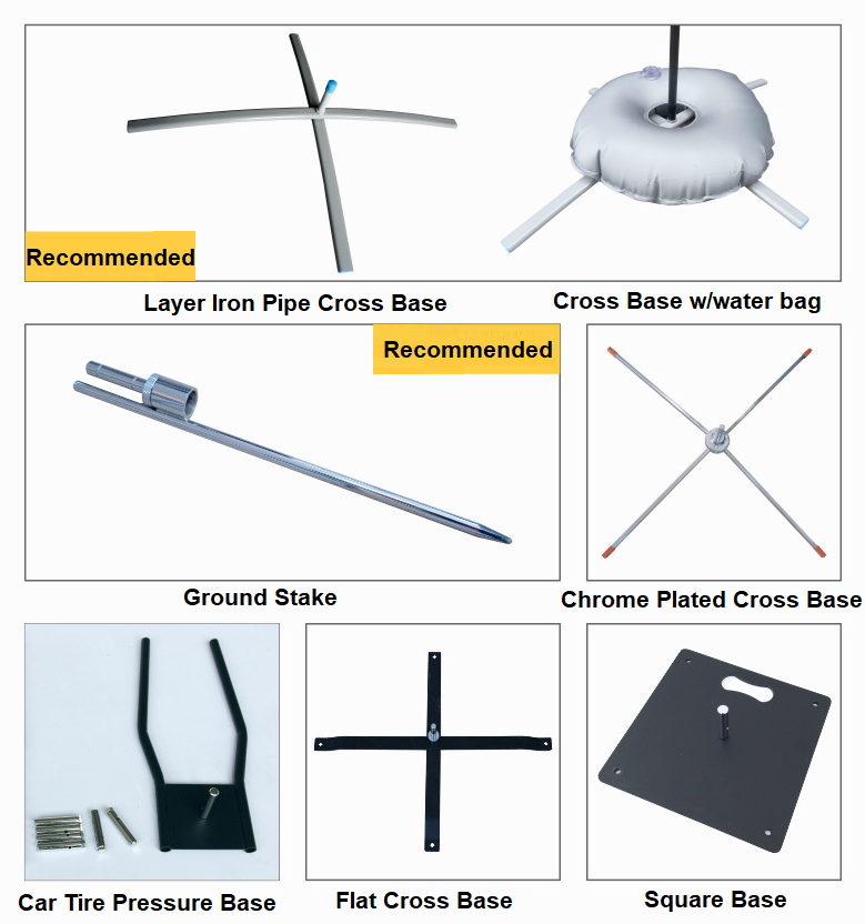 Custom Feather Flags Base Selection